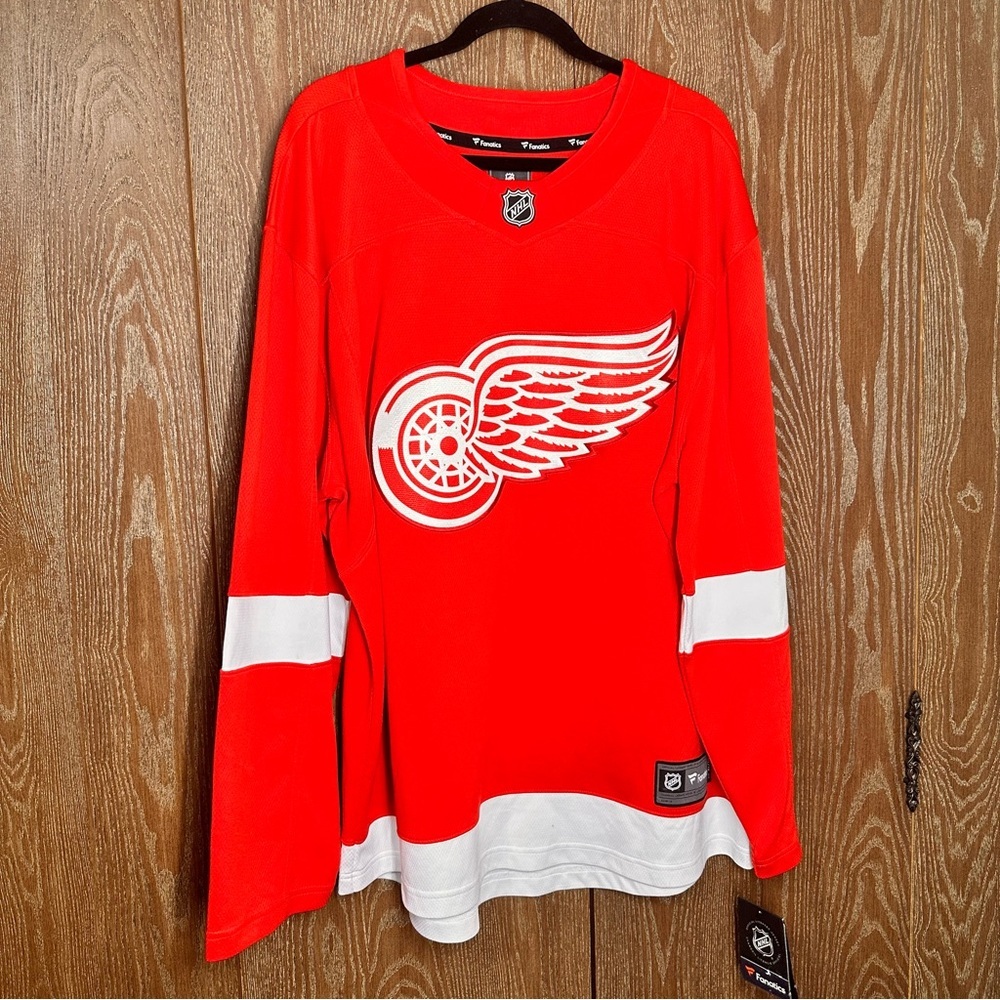 Fanatics Red and White Hockey Jersey